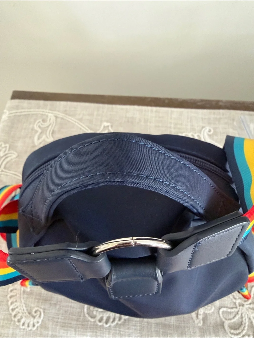 Disney Cruise Line Loungefly Small Navy Backpack Bag with Rainbow Stripes